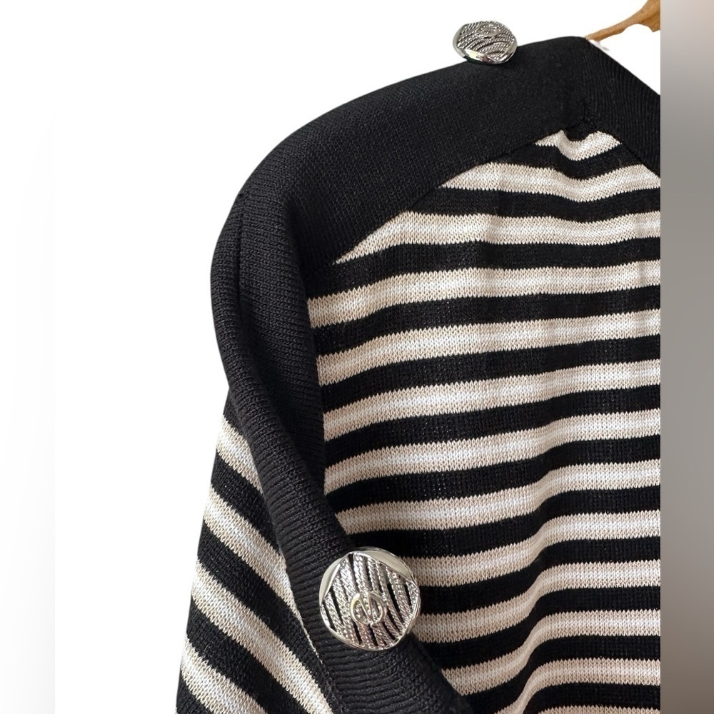 Ming Wang Striped Short Sleeve Dress - Picture 4 of 11